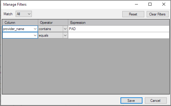 Spectre Build Results Filter